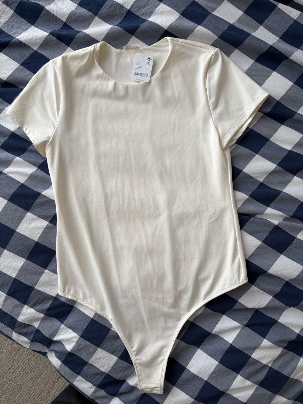 Free People Cream Short Sleeve Bodysuit - NWT